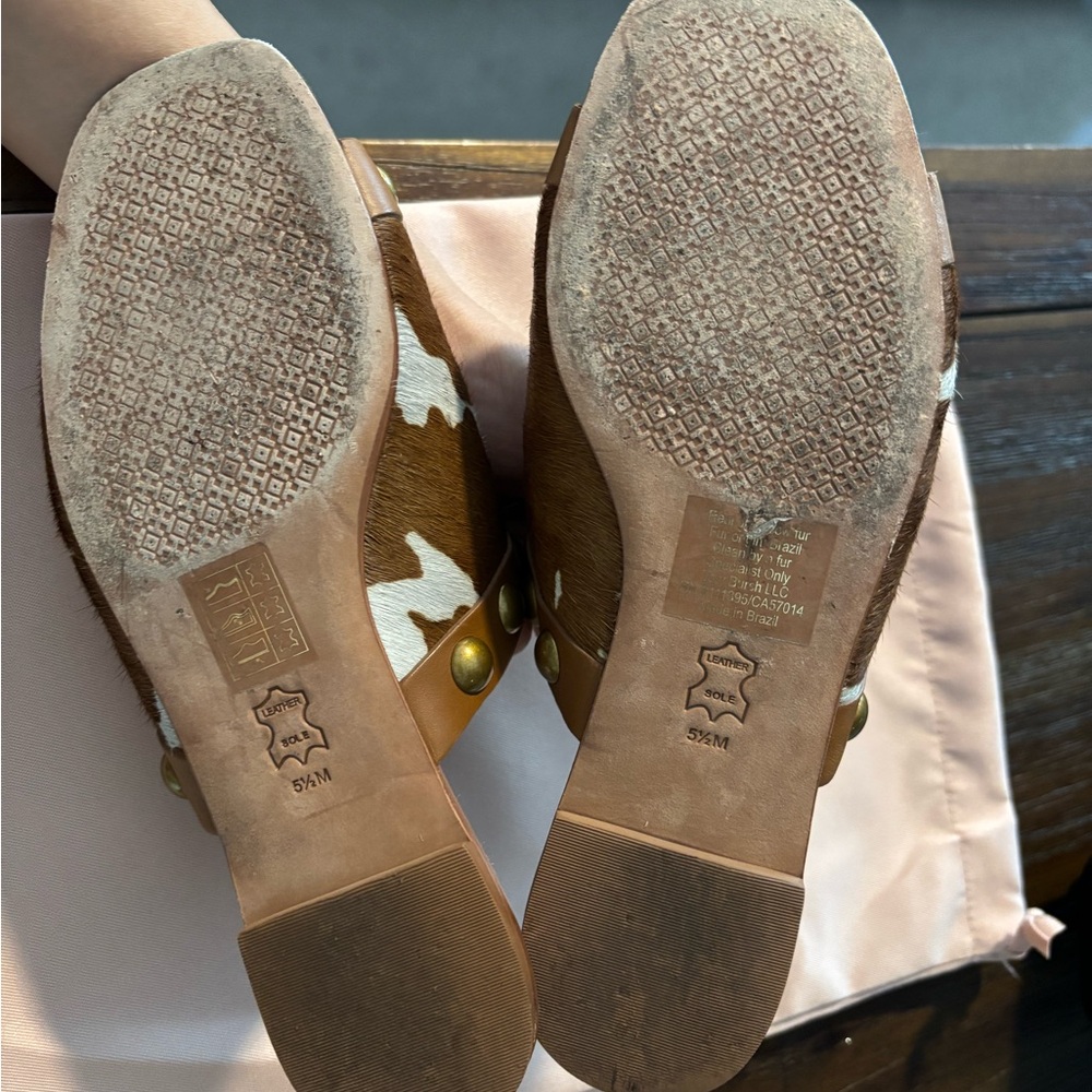 Tory Burch Brown and White Studded Slides - Picture 4 of 4